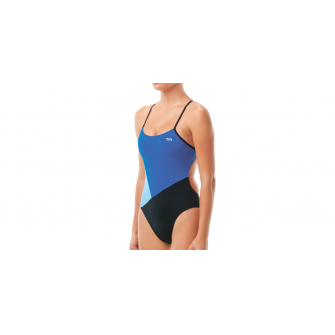 Суцільний жіночий купальник TYR Solid Splice Block Cutoutfit, Royal/Blue/Black 34 (CBSOL7A-771-34)